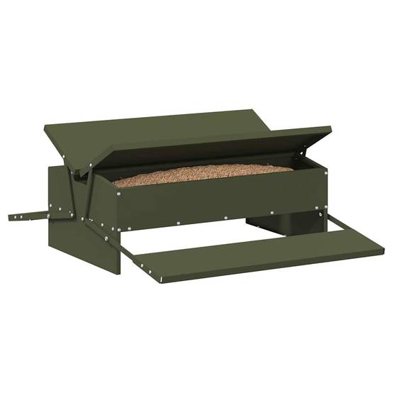 Distributeur Pédale Poule Métal Étanche 10kg Olive - ComfortXL Outdoor Living - Image 3