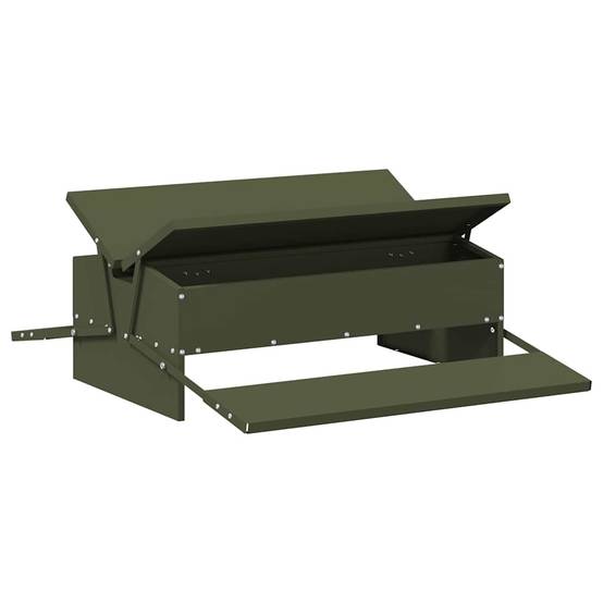 Distributeur Pédale Poule Métal Étanche 10kg Olive - ComfortXL Outdoor Living - Image 2