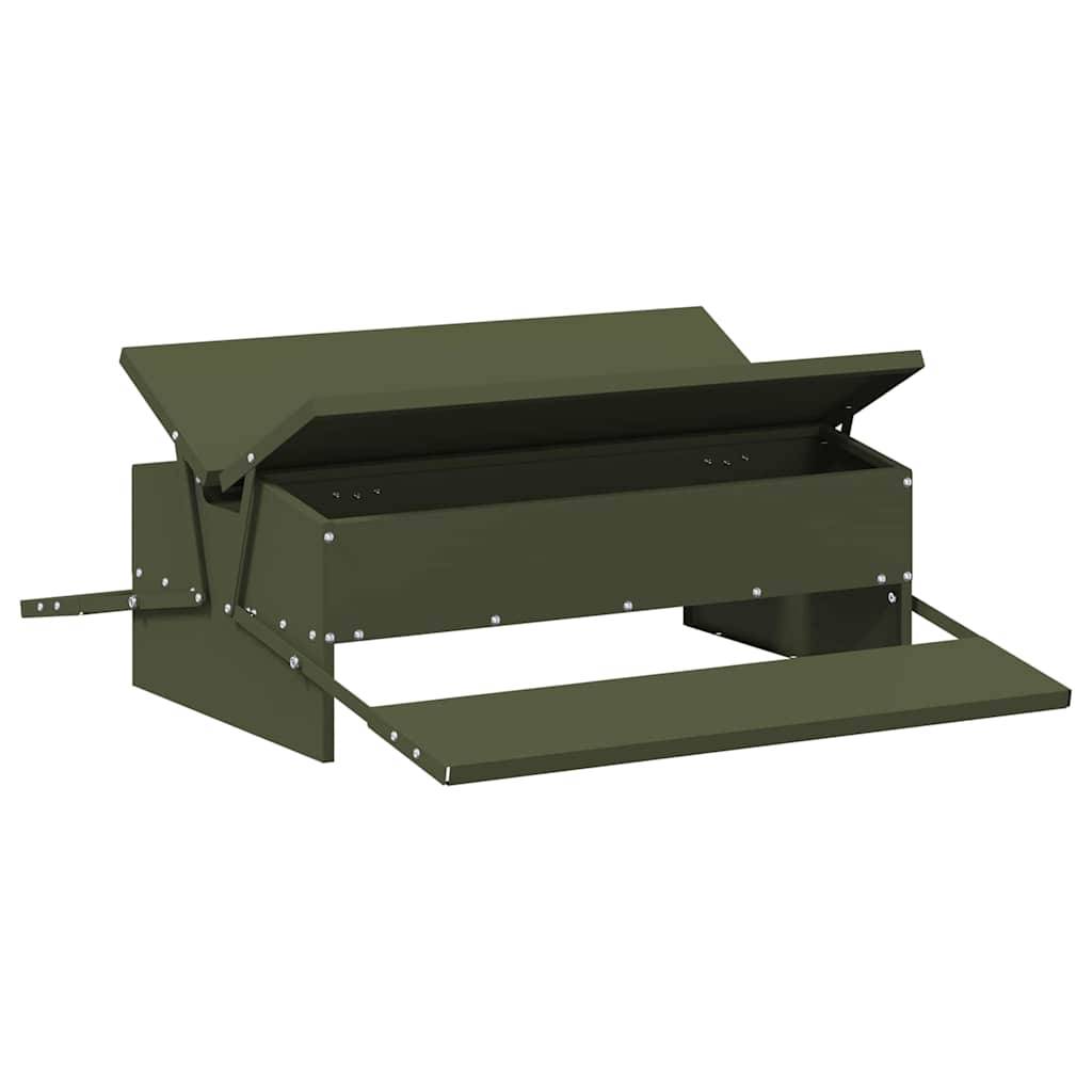 Distributeur Pédale Poule Métal Étanche 10kg Olive - ComfortXL Outdoor Living - Image 2