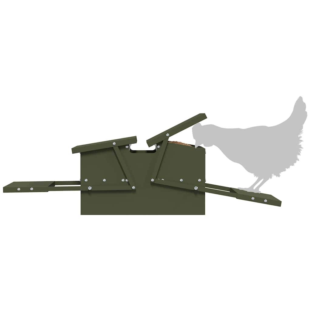 Distributeur Pédale Poule Métal Étanche 10kg Olive - ComfortXL Outdoor Living - Image 5