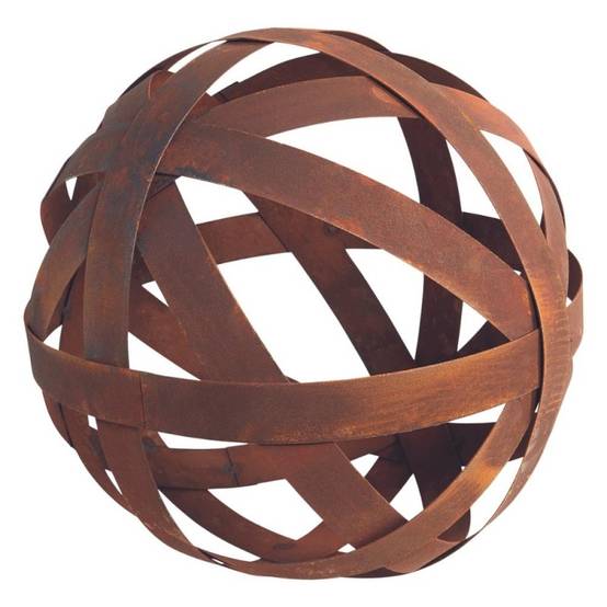 Jardinex - Boule déco jardin métal ajourée - Rouille 40 cm - Jardinex - Imagen 1