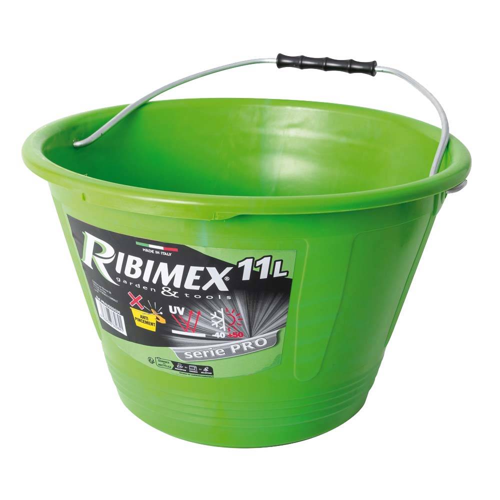 Ribimex - Seau vert 11 Litres anti-choc 2 poignées