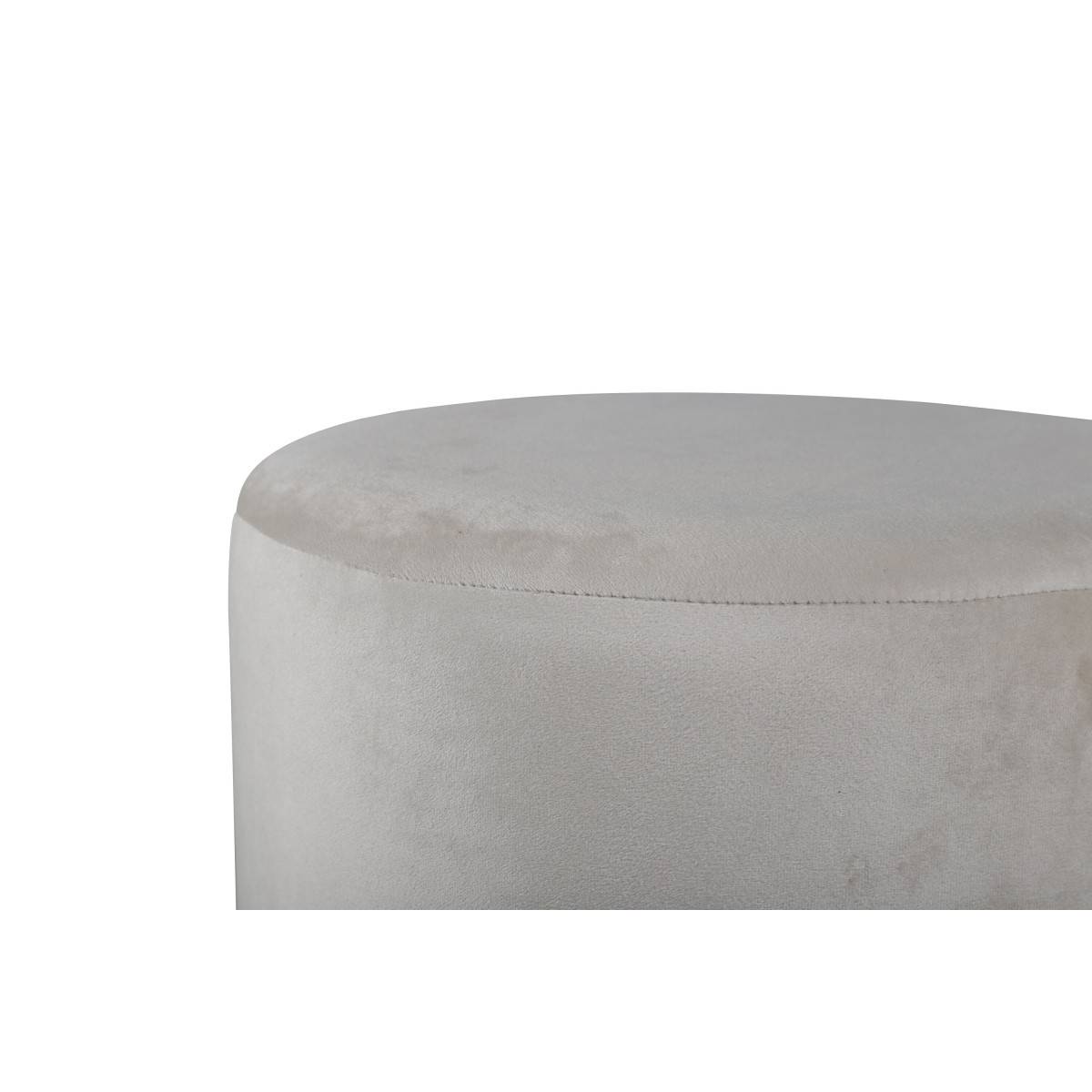Paris Prix - Pouf en Velours "Benji" 42cm Beige - Image 2