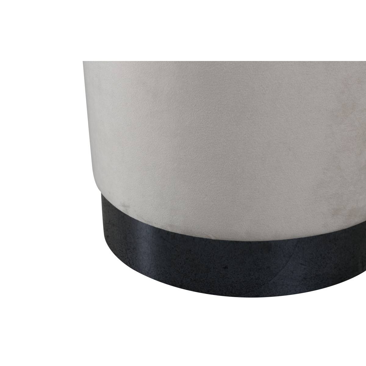 Paris Prix - Pouf en Velours "Benji" 42cm Beige - Image 3