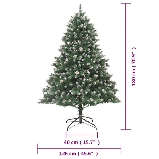 Vidaxl - Sapin de Noël artificiel avec support 180 cm PVC vidaXL 345161 - Image 3