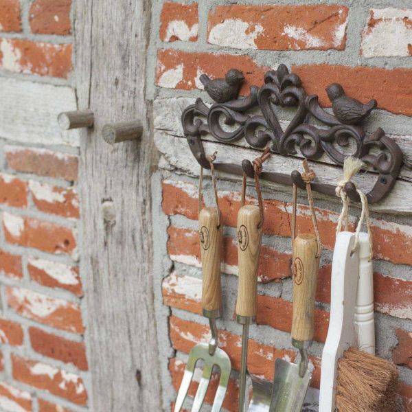 Esschert Design - Porte manteau 4 crochets en fonte Oiseaux Best For Boots - Image 2