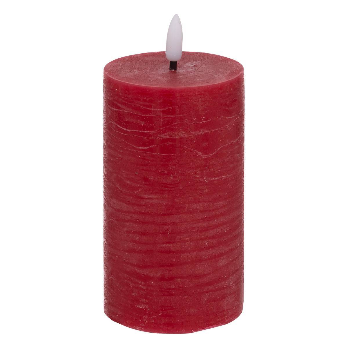 Atmosphera - Bougie ronde LED Molia 7x15cm rouge - Atmosphera Créateur d'intérieur