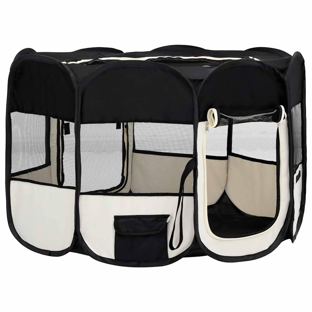 Vidaxl - Parc pliable pour chien avec sac de transport Noir 110x110x58cm vidaXL 171006 - Imagen 9