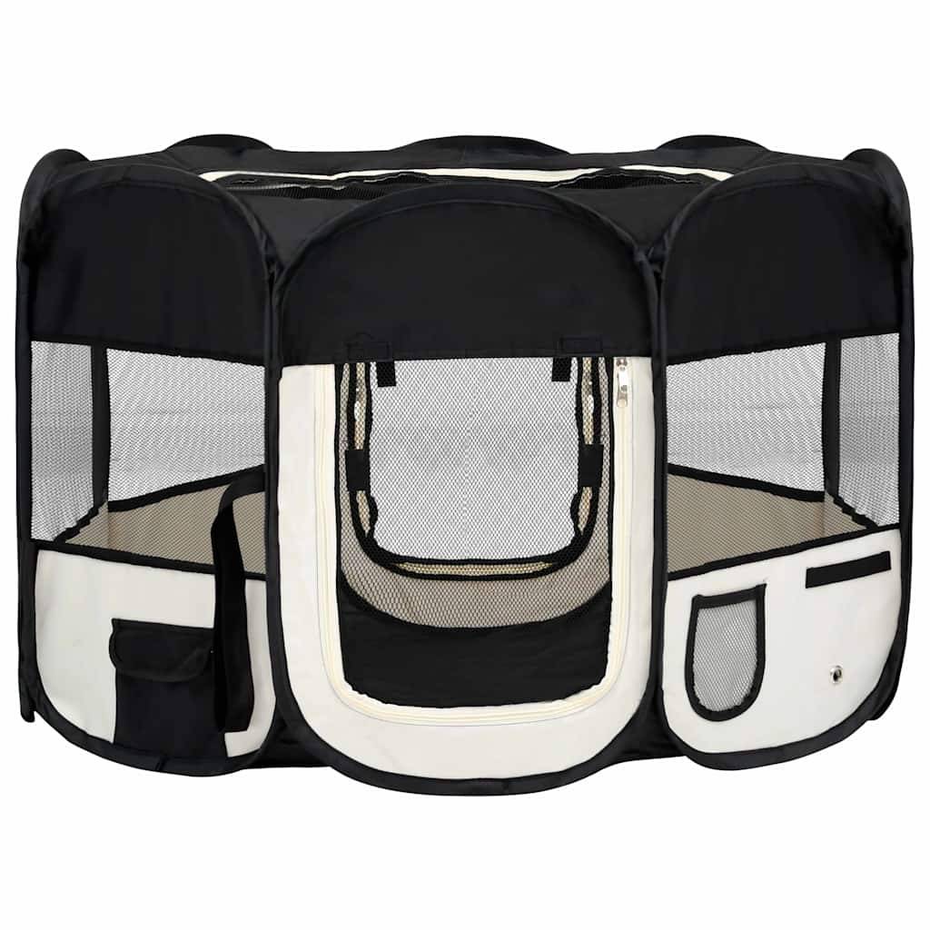 Vidaxl - Parc pliable pour chien avec sac de transport Noir 110x110x58cm vidaXL 171006 - Imagen 2