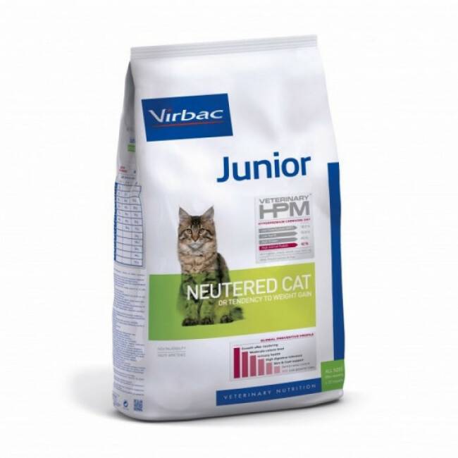 Croquettes Virbac HPM Junior Neutered pour chaton Sac 1,5 kg - Image 1