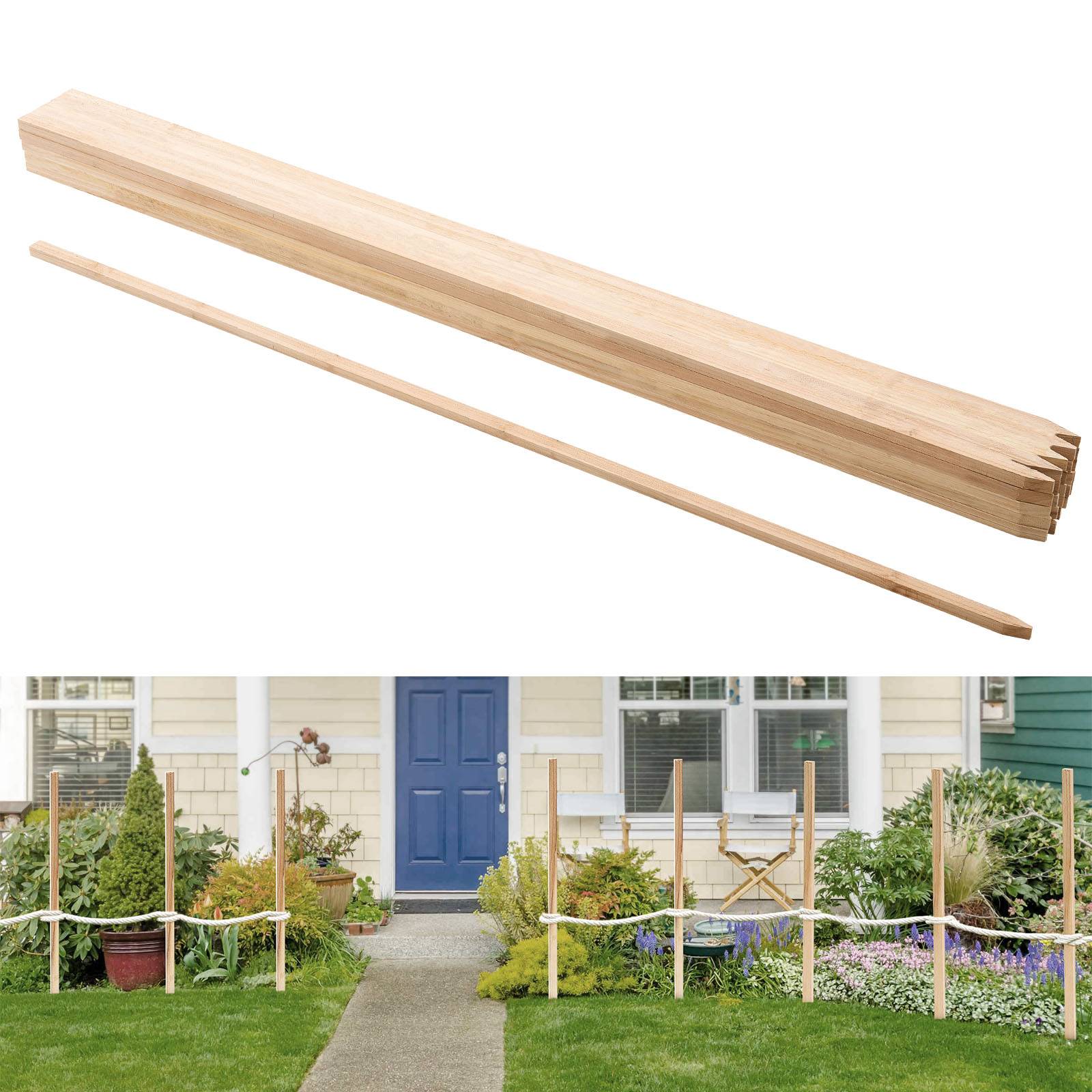 VEVOR Piquets Clôture Jardin Bois Poteaux à Pointe 25 PCS 17,53x12,7x1219,2 mm - Image 1