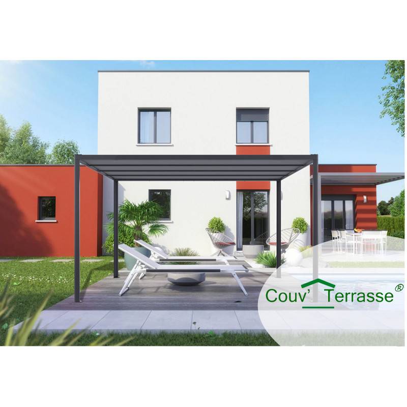 Chalet & Jardin - TOIT TERRASSE ALU - Couv'terrasse® E STORE- 9M² - GRIS Chalet & Jardin - Imagen 6