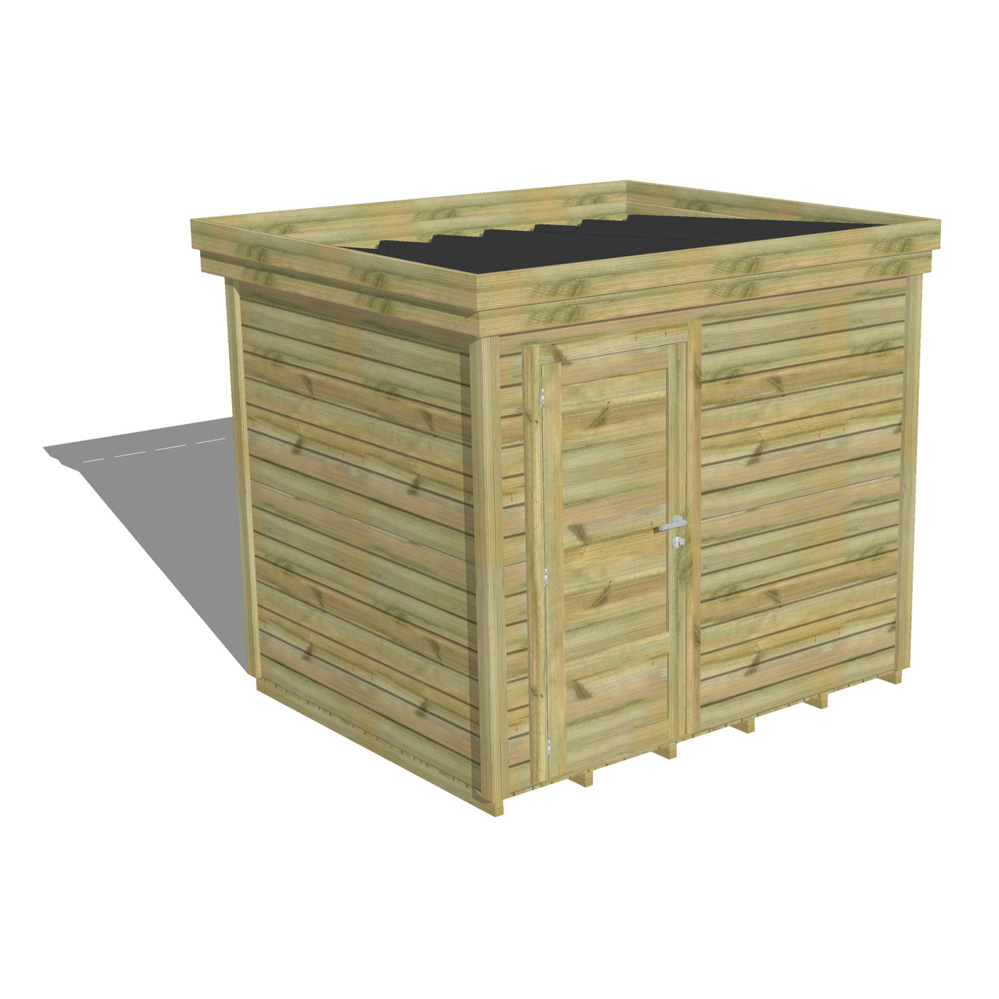 Sans Marque - ABRI DE JARDIN bois  autoclave 27mm - 2,64x2,14m / 6m2 - Bac acier - Plancher bois - Imagen 1