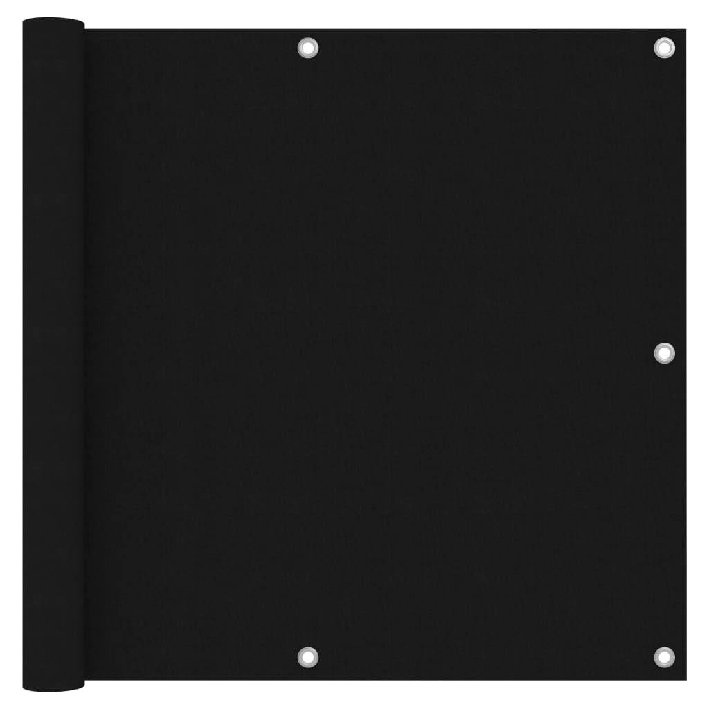 Helloshop26 - Écran de balcon brise pare vue protection confidentialité 90 x 600 cm tissu oxford noir - Imagen 1