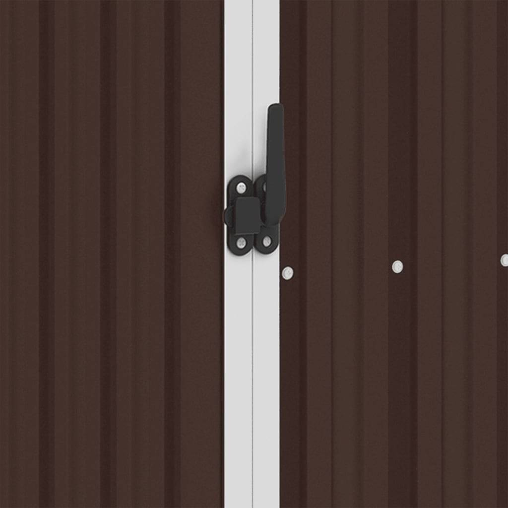 Helloshop26 - Abri de jardin cabane cabanon maison de stockage remise extérieur hangar outils robuste marrron 87 x 98 x 159 cm acier galvanisé marron - Imagen 5