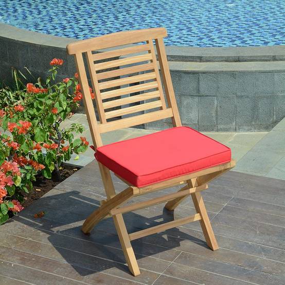 Chaises de jardin pliantes en teck massif Barbade (lot de 4) - TECK'Attitude - Image 4