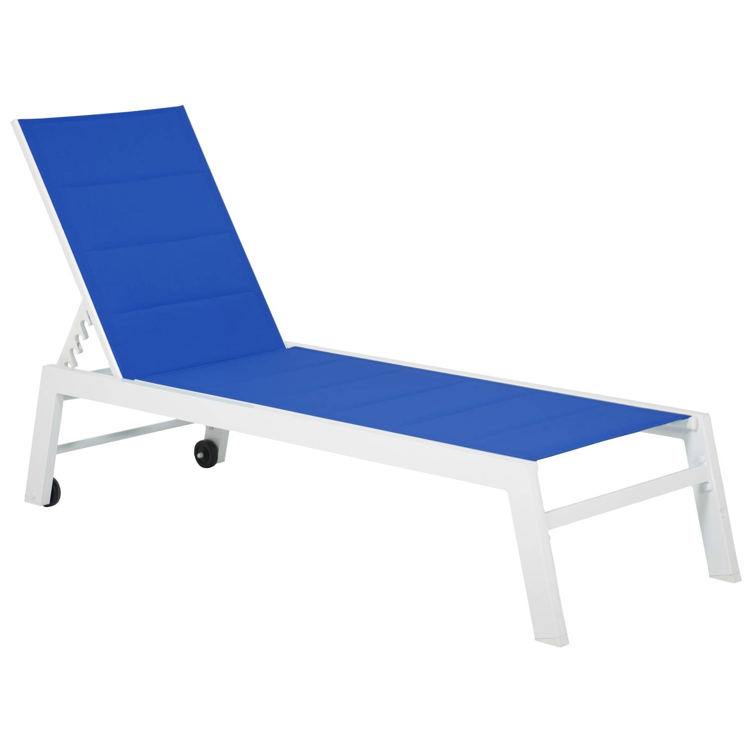 Bain de soleil BARBADOS en textilène bleu - aluminium blanc - HAPPY GARDEN - Image 1