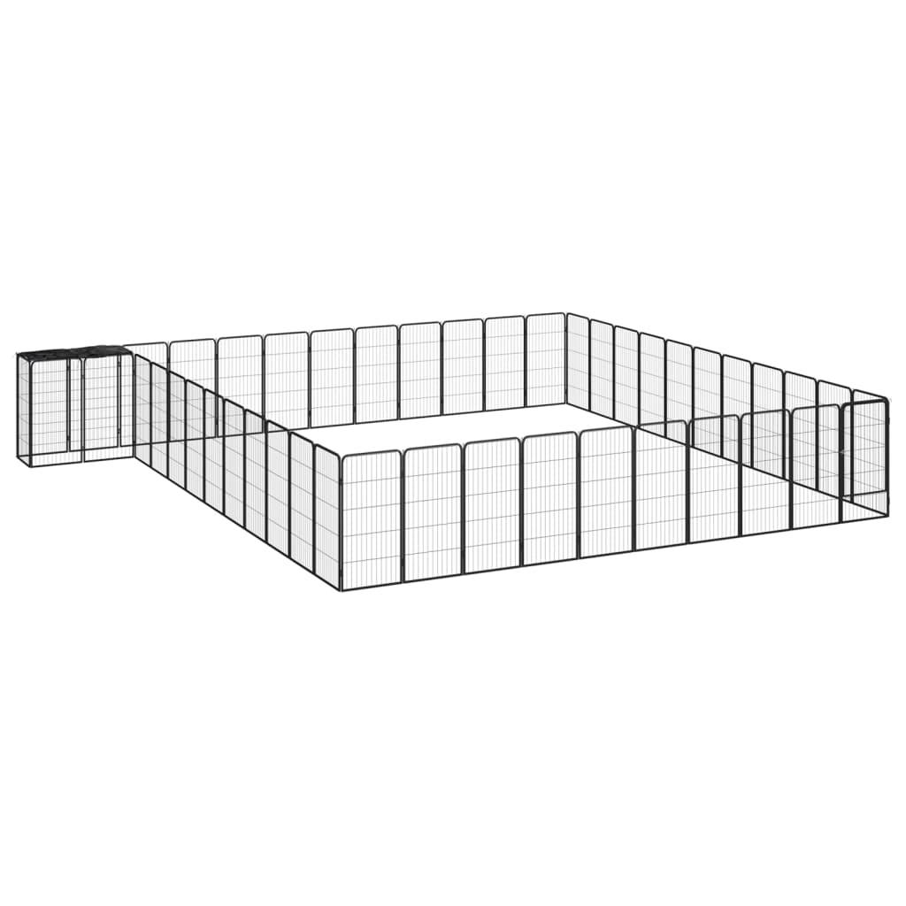 Vidaxl - Parc pour chien 46panneaux Noir 50x100cm Acier enduit de poudre vidaXL 3115957 - Imagen 1
