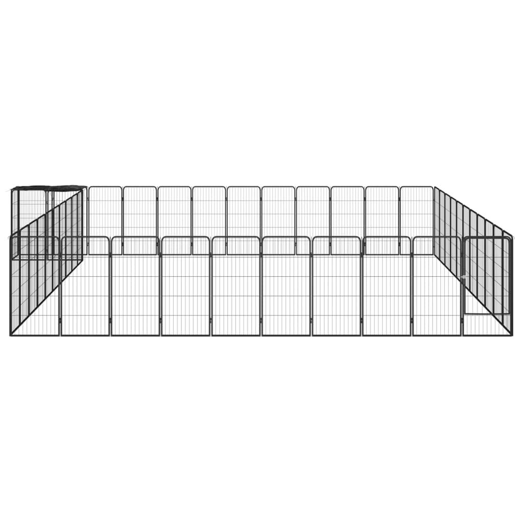 Vidaxl - Parc pour chien 46panneaux Noir 50x100cm Acier enduit de poudre vidaXL 3115957 - Imagen 2