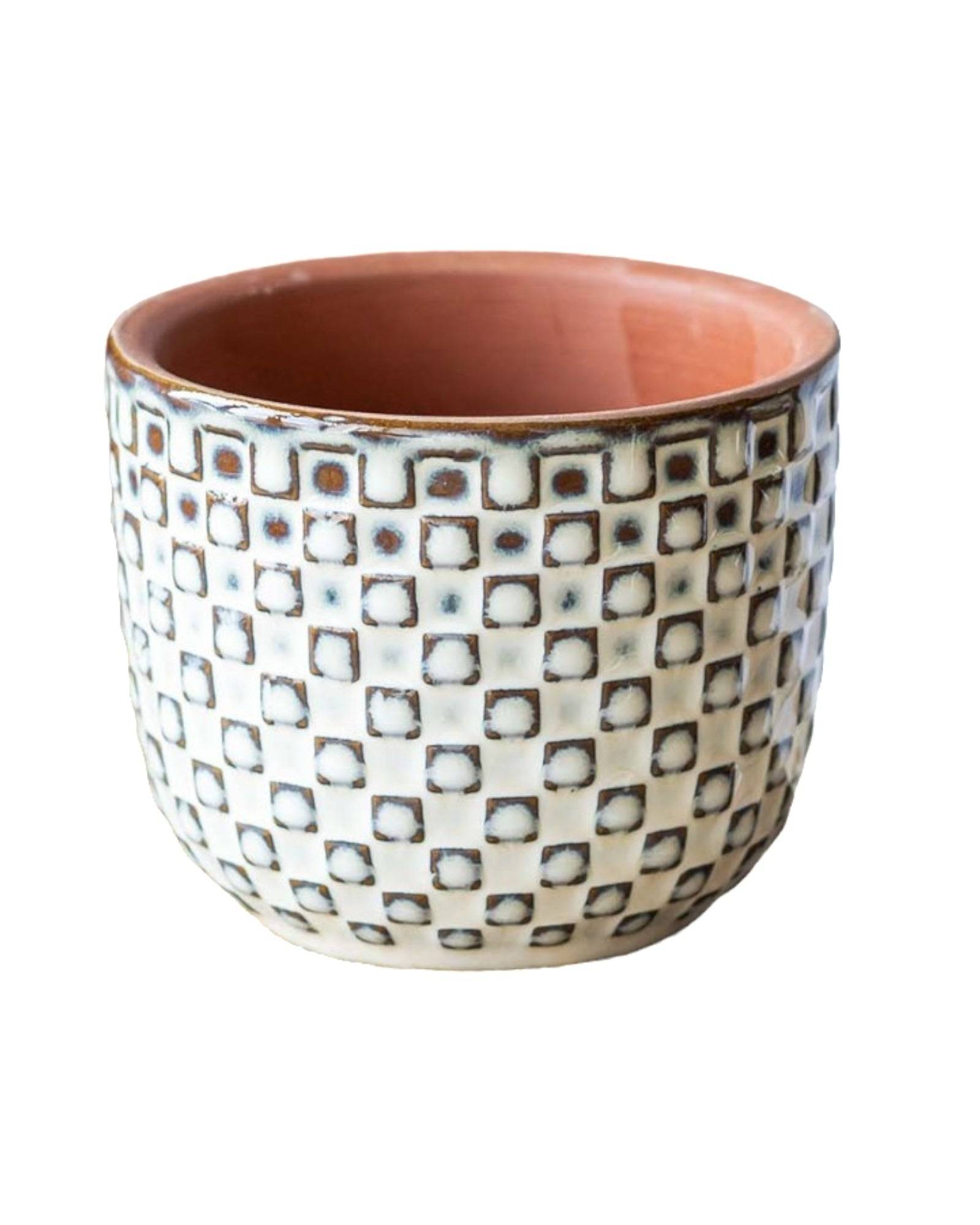Mini cache pot - RELIEF BLANC- La Green Touch - Imagen 2