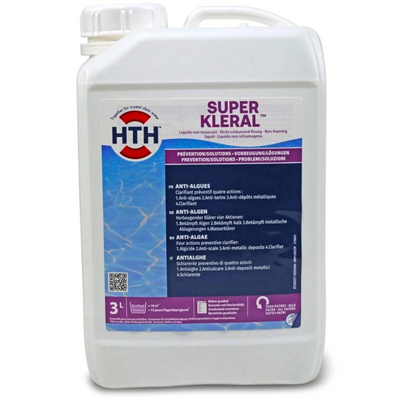 Clarifiant triple action hth Super KLERAL 3 litres - - Imagen 1
