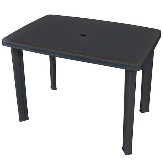 Table de jardin en plastique anthracite 101 x 68 x 72 cm - PANGIVO - Image 2