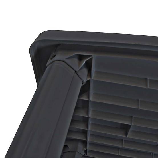 Table de jardin en plastique anthracite 101 x 68 x 72 cm - PANGIVO - Image 4
