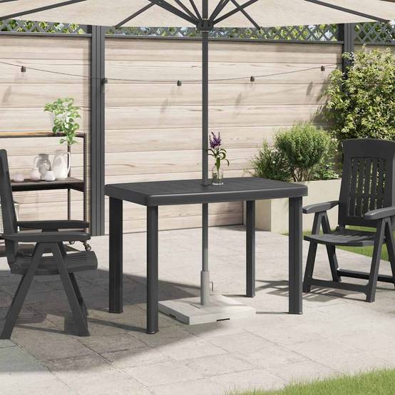 Table de jardin en plastique anthracite 101 x 68 x 72 cm - PANGIVO - Image 1