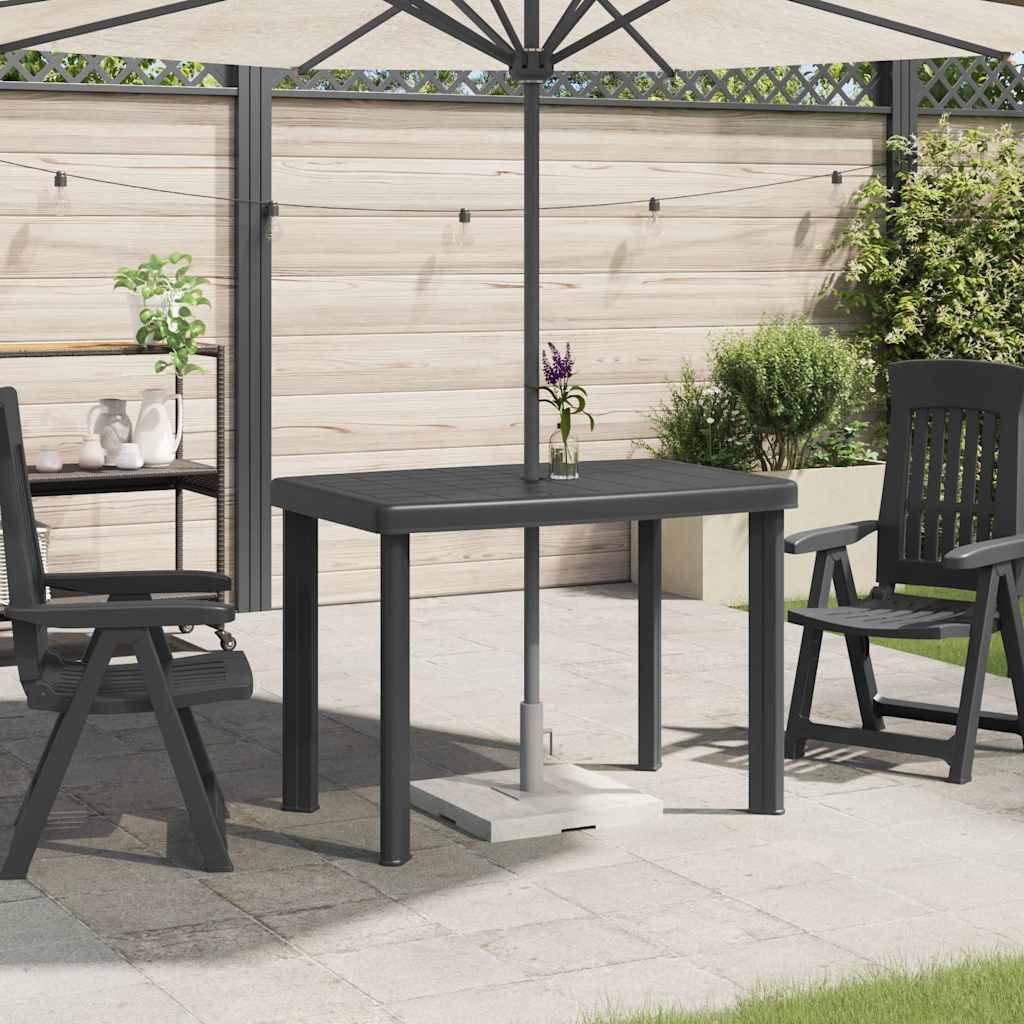 Table de jardin en plastique anthracite 101 x 68 x 72 cm - PANGIVO