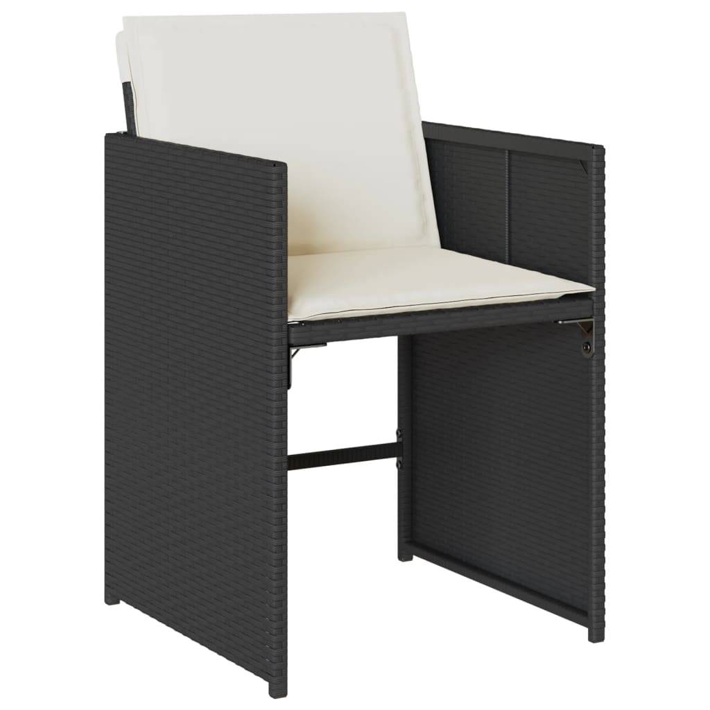 ComfortXL - Salon de Jardin Encastrable 8 Personnes Résine Noire, Rangement Compact sous Table Plateau Verre, Coussins Inclus – ComfortXL Outdoor Living - Image 4