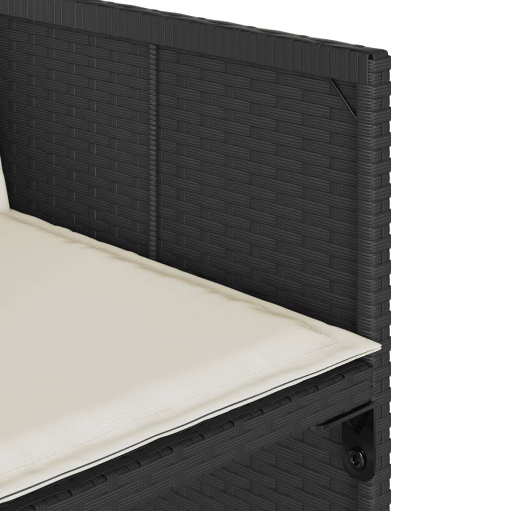 ComfortXL - Salon de Jardin Encastrable 8 Personnes Résine Noire, Rangement Compact sous Table Plateau Verre, Coussins Inclus – ComfortXL Outdoor Living - Image 7