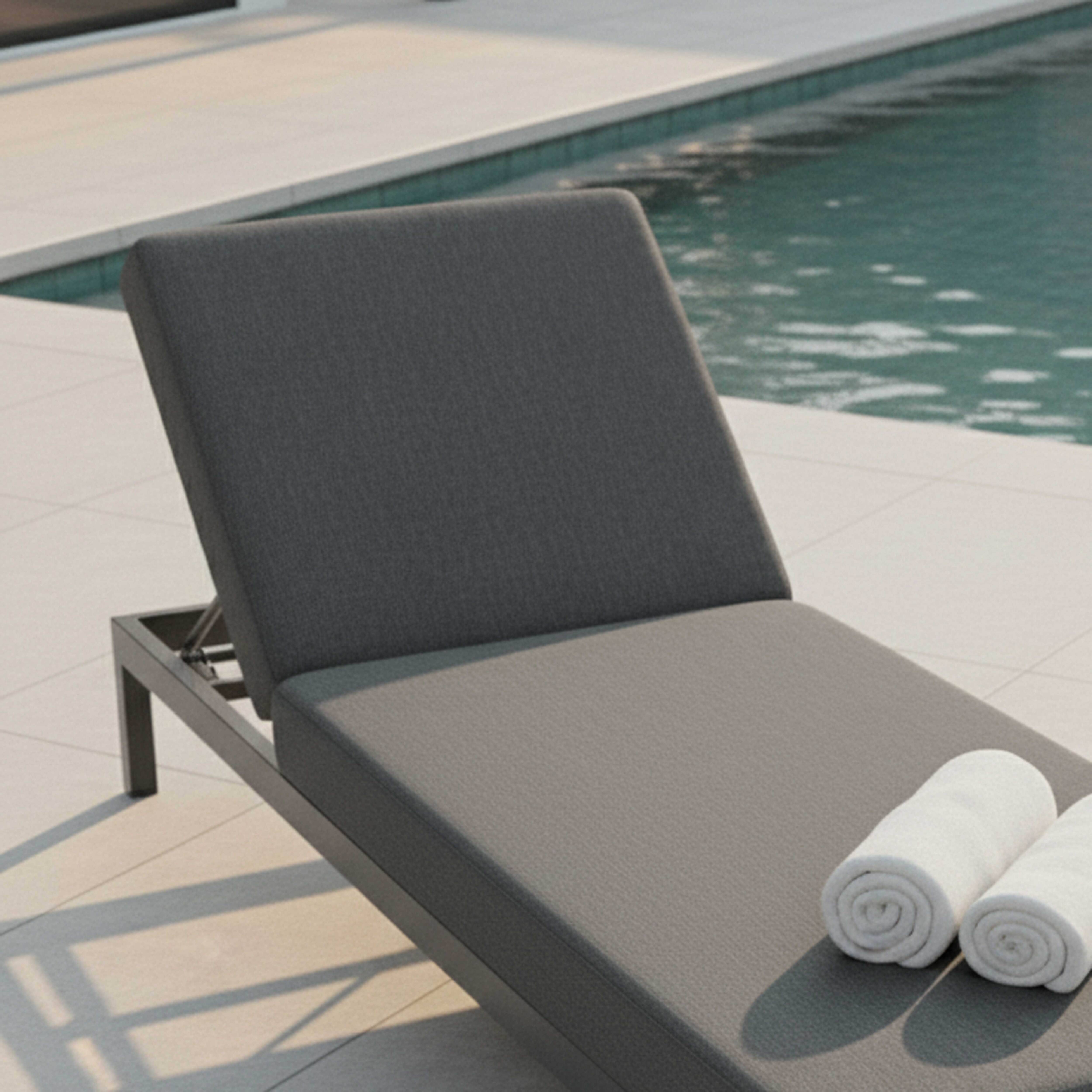 Oviala - Bain de soleil inclinable en aluminium gris Galapagos - Oviala - Image 3