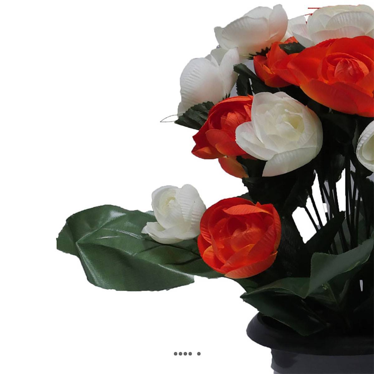 Artificielles - Fleurs artificielles cimetière pot de renoncules H 35 cm D 27 cm Orange - couleur: Orange - Imagen 2