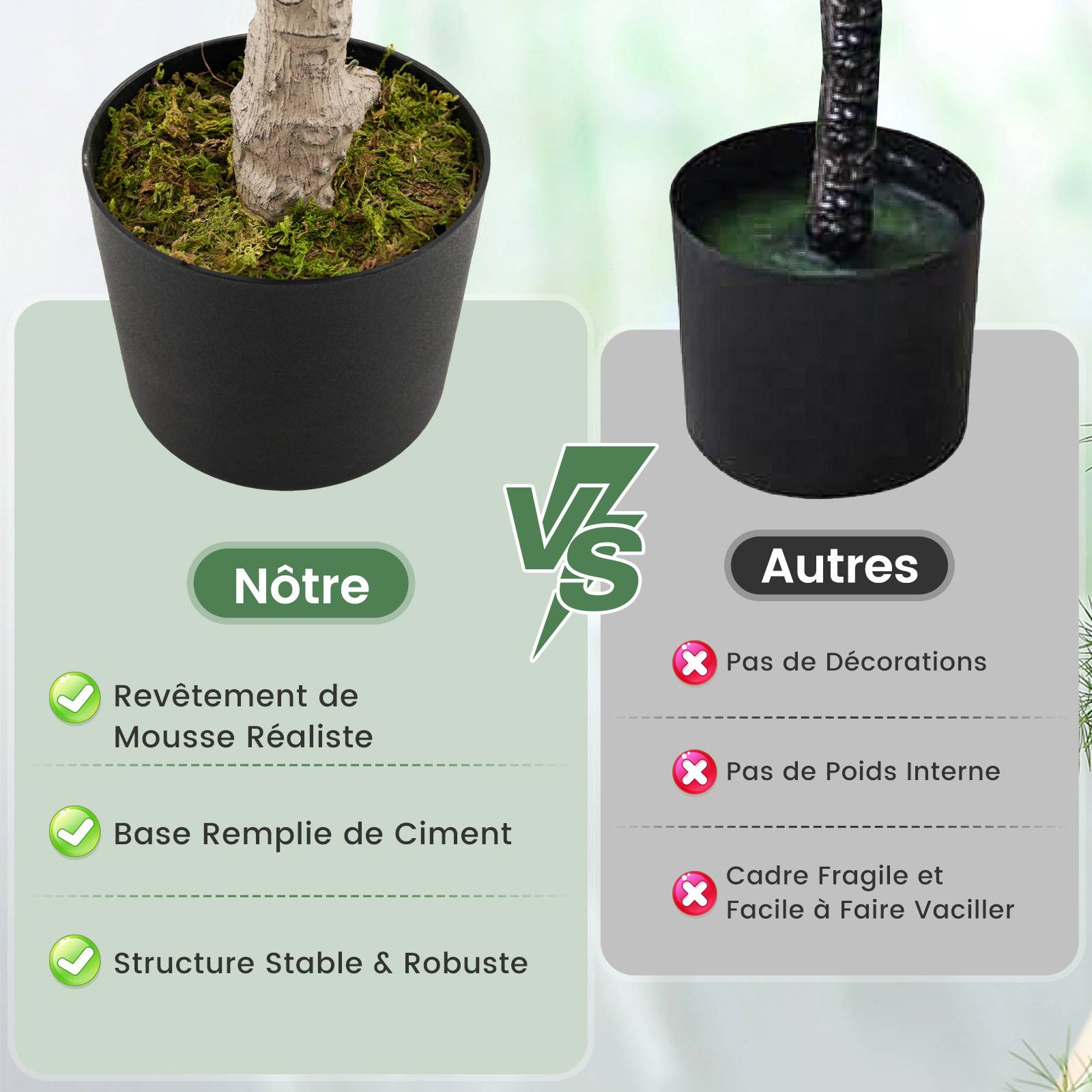 Arbre de Magnolia Artificiel de 130 cm, Fausse Fleur avec Feuilles en PEVA Elégantes, Troncs Multi-Branches, Mousse Réaliste - Image 4
