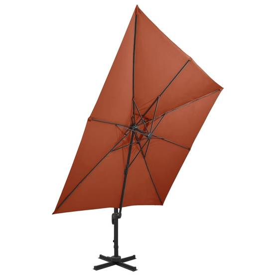 PANGIVO - Parasol déporté aluminium terre cuite 300 x 300 x 258 cm - PANGIVO - Image 3