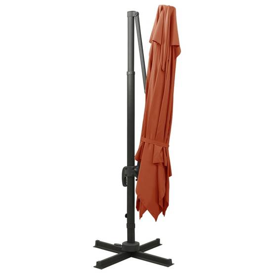 PANGIVO - Parasol déporté aluminium terre cuite 300 x 300 x 258 cm - PANGIVO - Image 5