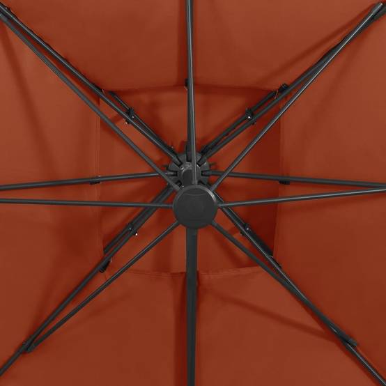 PANGIVO - Parasol déporté aluminium terre cuite 300 x 300 x 258 cm - PANGIVO - Image 8