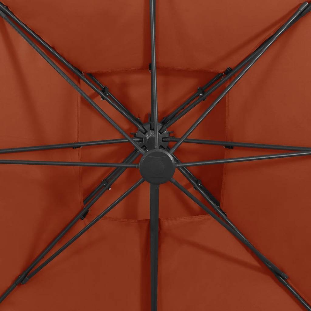 PANGIVO - Parasol déporté aluminium terre cuite 300 x 300 x 258 cm - PANGIVO - Image 8
