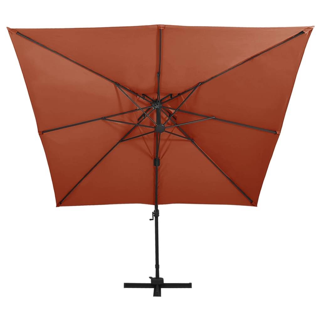 PANGIVO - Parasol déporté aluminium terre cuite 300 x 300 x 258 cm - PANGIVO - Image 2