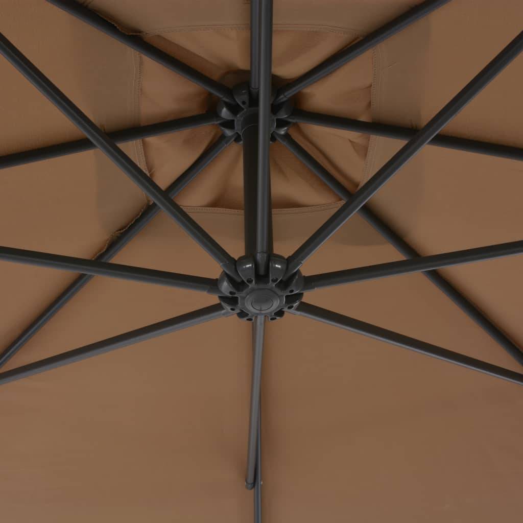 Helloshop26 - Parasol meuble de jardin en porte-à-faux avec poteau en acier 300 cm taupe - Imagen 5