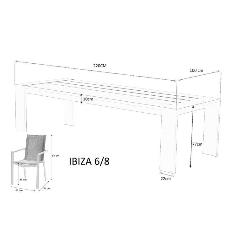 Wilsa Garden - Table de jardin en aluminium 6/8P fixe IBIZA - Imagen 6