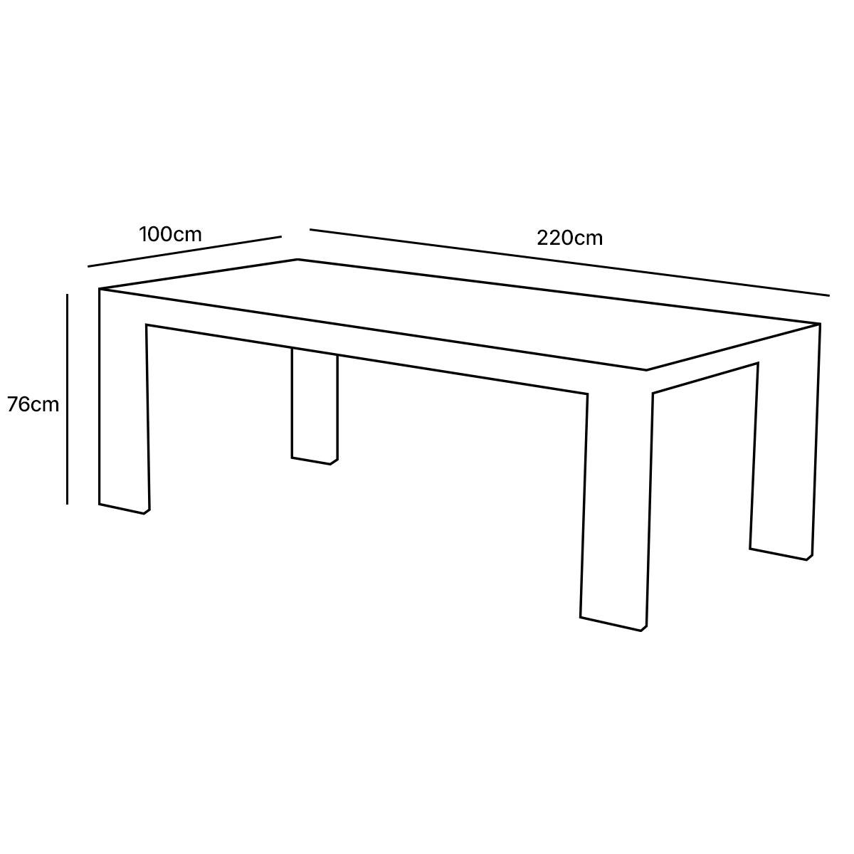 Wilsa Garden - Table de jardin en aluminium 6/8P fixe IBIZA - Imagen 7