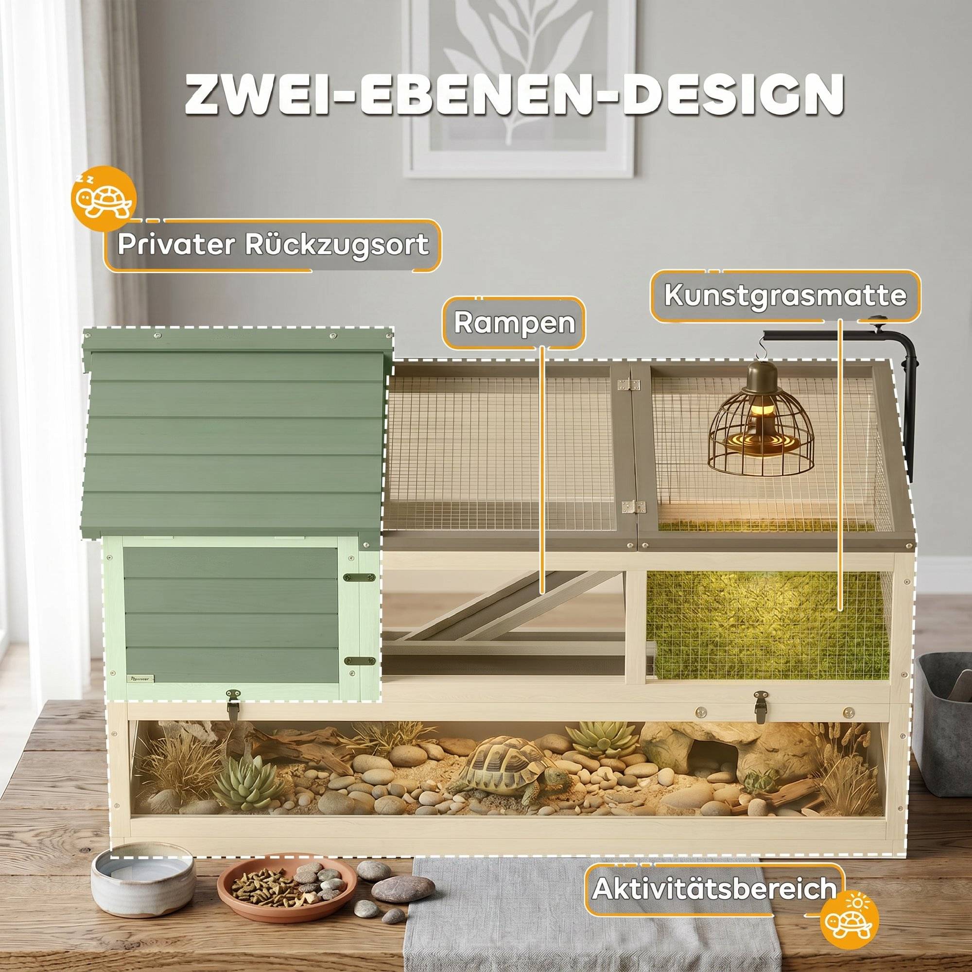 Boîtier reptile habitat transparent 30×30×20cm noir, couvercle coulissant en grillage métallique - Image 6