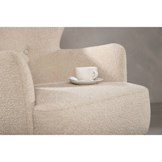 Paris Prix - Fauteuil Design Bouclette "Lincoln" 85cm Beige - Image 7