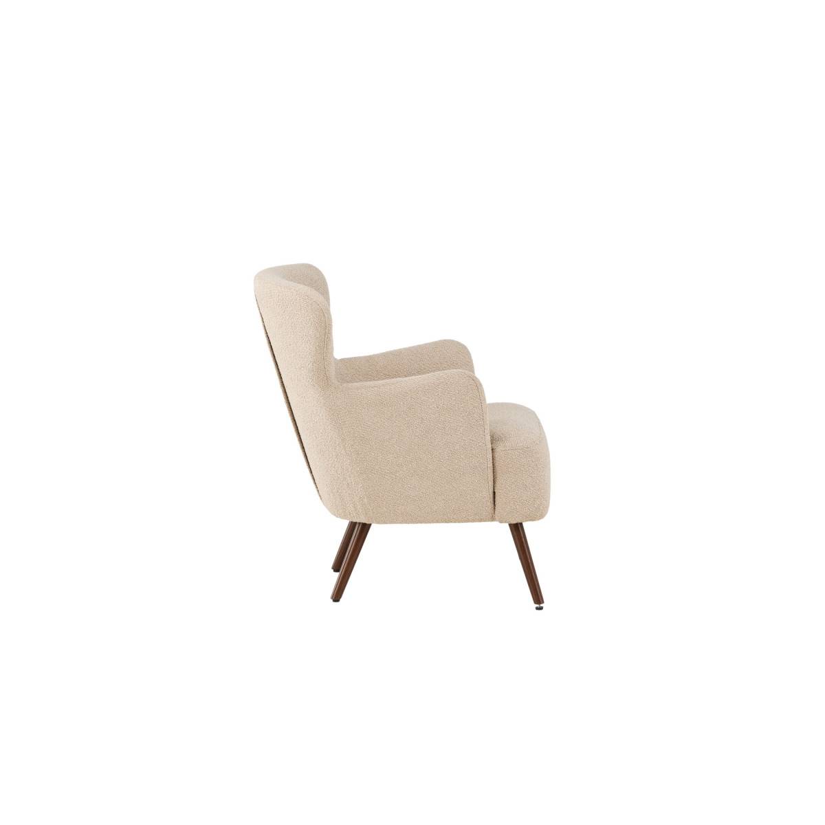 Paris Prix - Fauteuil Design Bouclette "Lincoln" 85cm Beige - Image 4