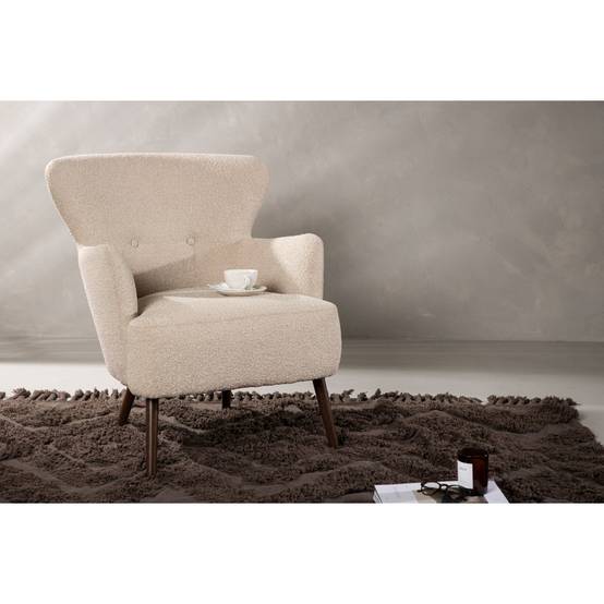Paris Prix - Fauteuil Design Bouclette "Lincoln" 85cm Beige - Image 10
