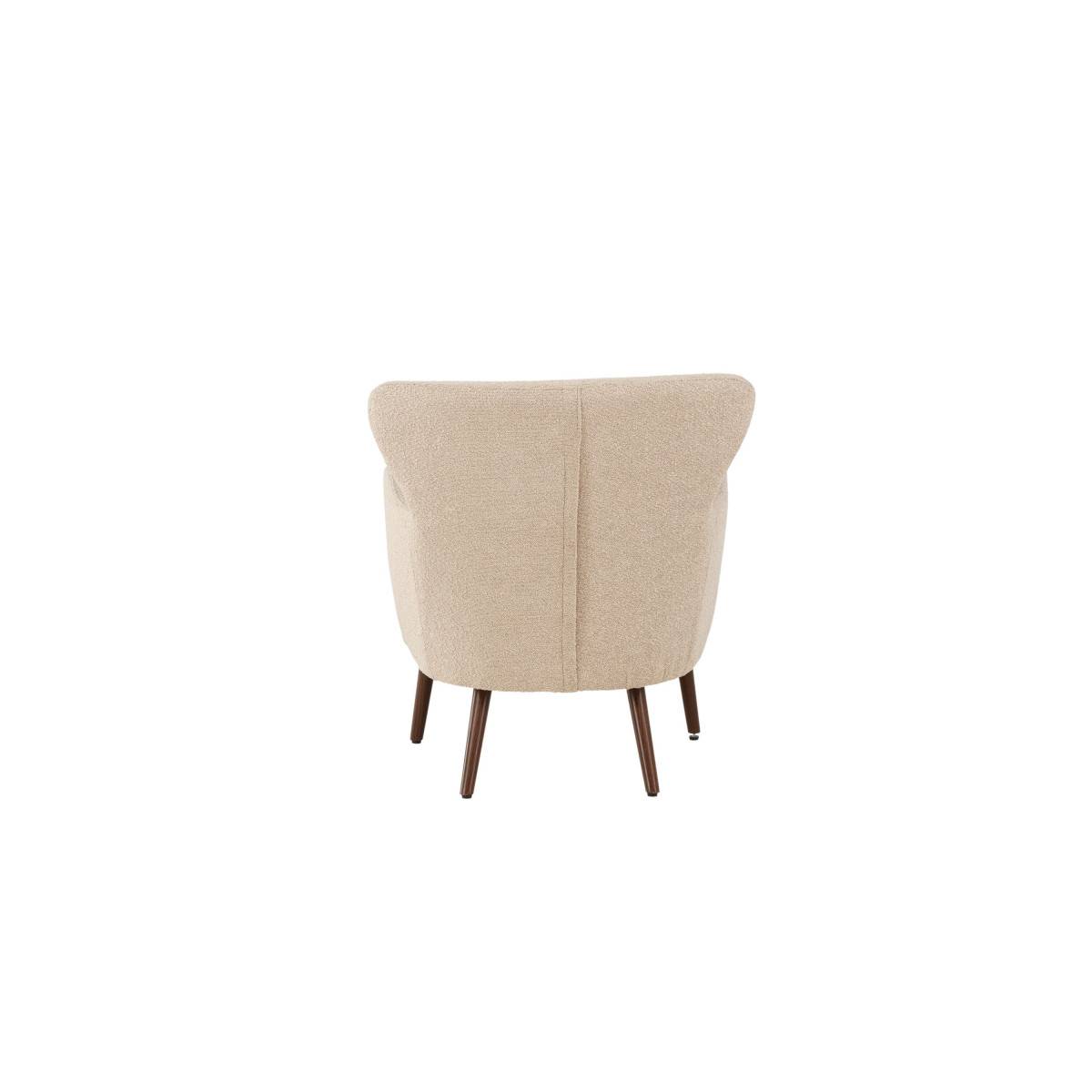 Paris Prix - Fauteuil Design Bouclette "Lincoln" 85cm Beige - Image 5