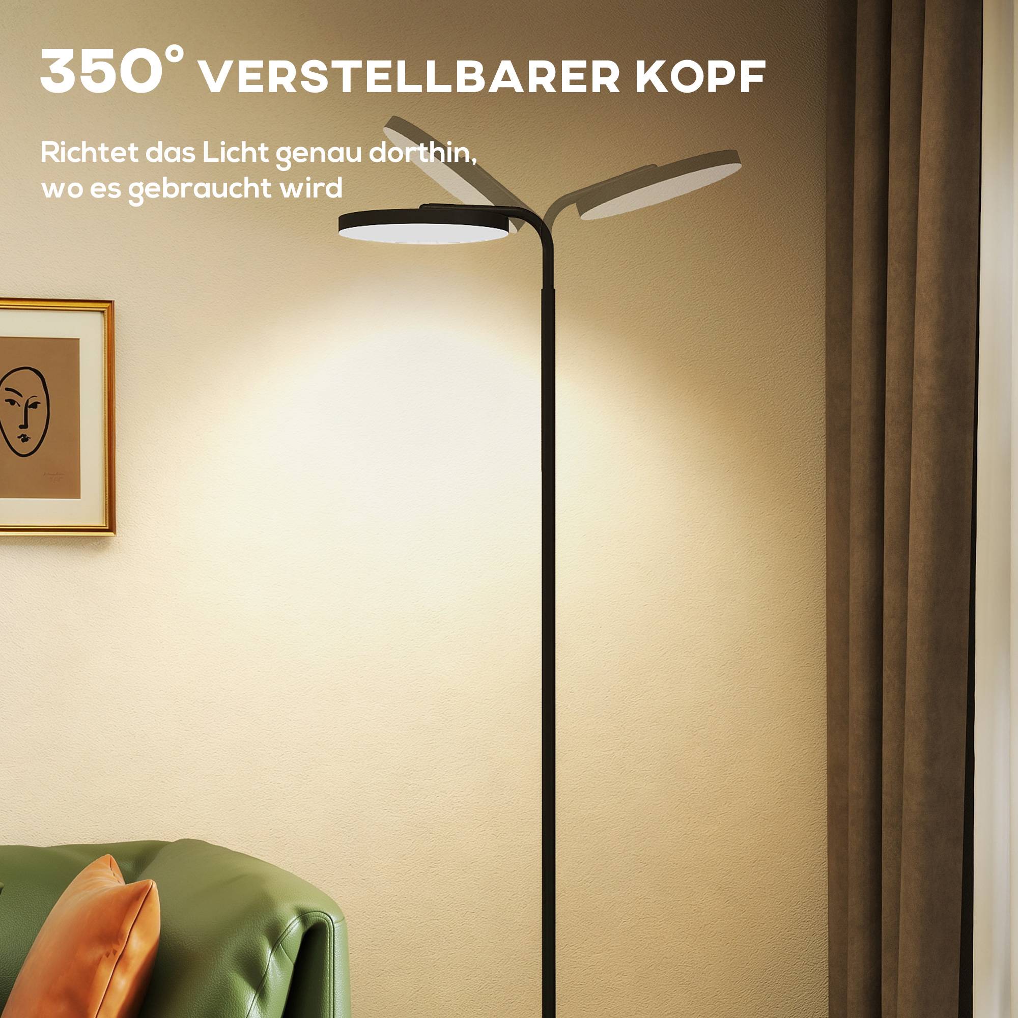 Lampadaire LED avec télécommande magnétique, orientable et flexible, en métal noir. - Image 7