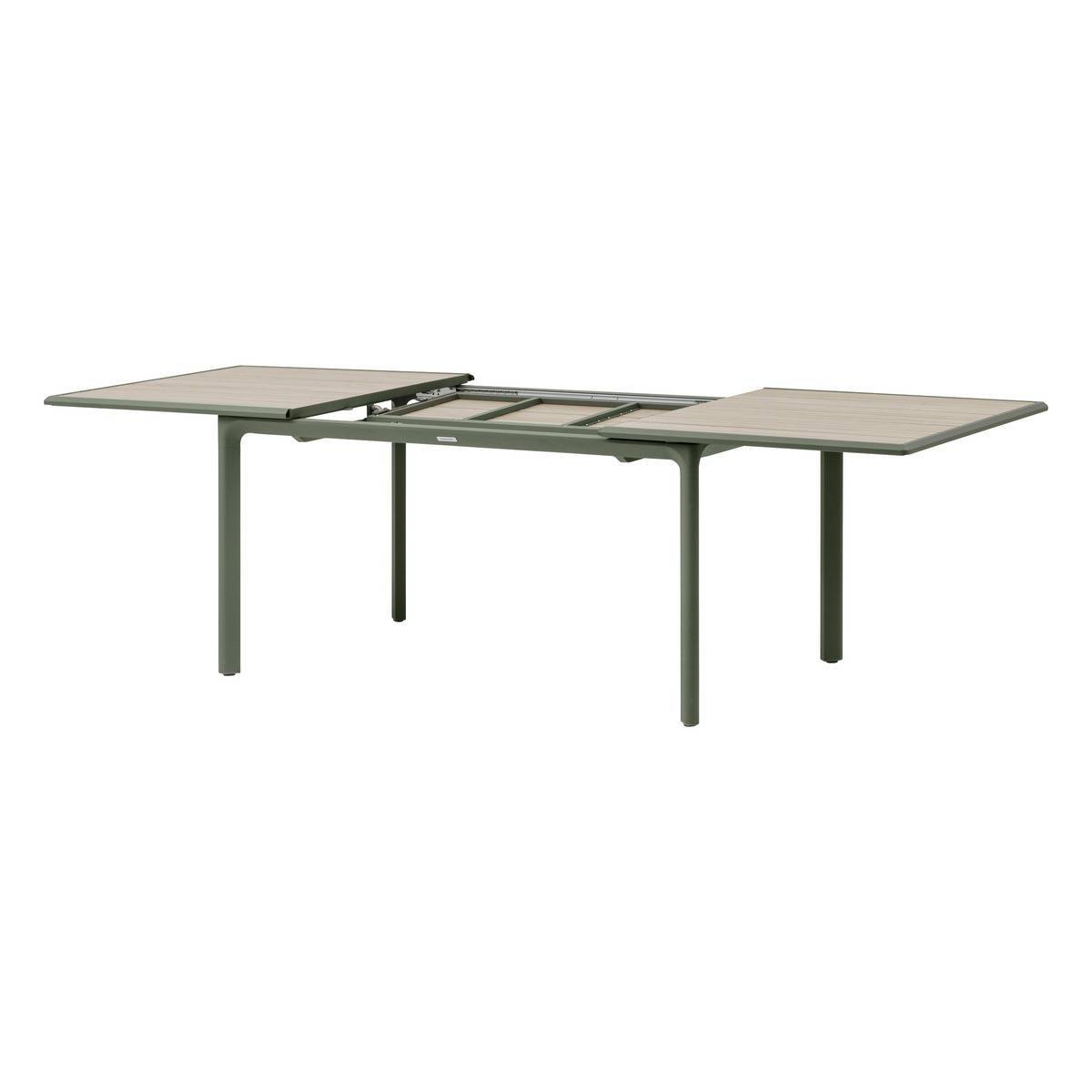 Hesperide - Table de jardin "Dilors" effet bois lin & vert laurier 10 places en aluminium - Hespéride - Image 5