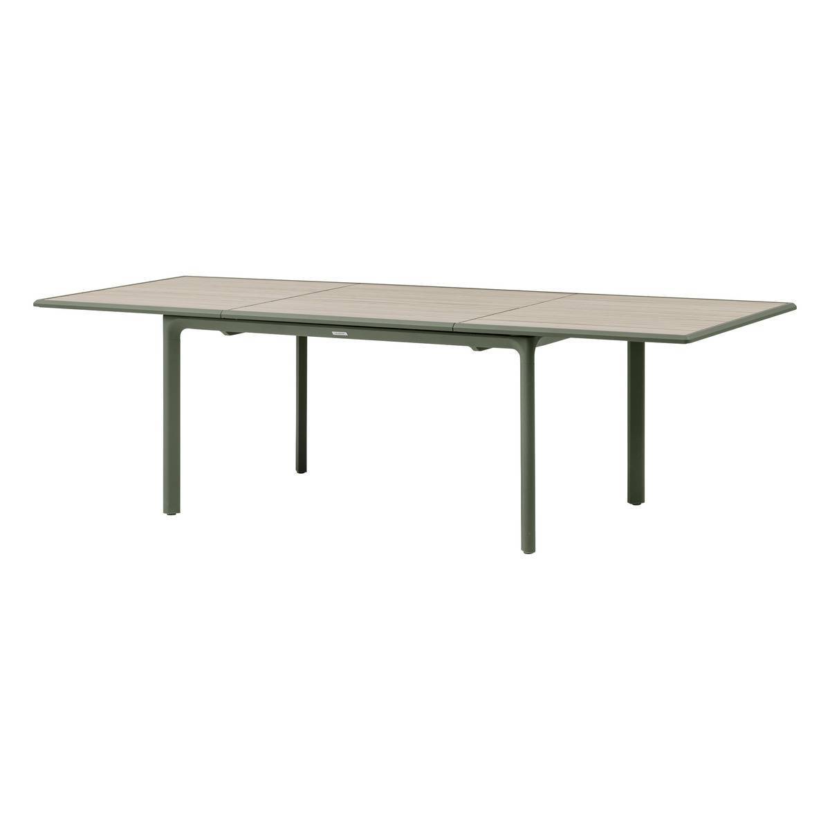 Hesperide - Table de jardin "Dilors" effet bois lin & vert laurier 10 places en aluminium - Hespéride - Image 2